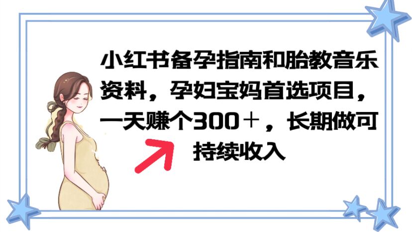 （6114期）小红书备孕指南和胎教音乐资料 孕妇宝妈首选项目 一天赚个300＋长期可做